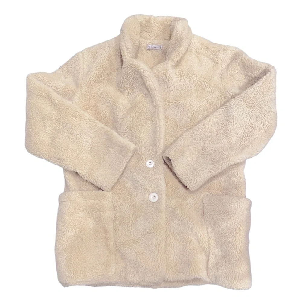 Mes Demoiselles Paris Prosper Faux Shearling coat ecru